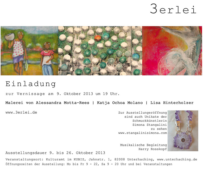 Einladung zur Jahresausstellung 3erlei 2013